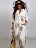 Summer New Elegant Sexy V-Neck Top + Printed Wide Leg Pants Two