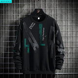 New Splicing Polyester Men's Round Neck Bottoming Shirt Korean Style Top Casual Long-Sleeved Shirt for
