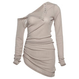 2025 Autumn New Women's Hottie Pure Desire Design Thin Perspective Irregular Waist Repair