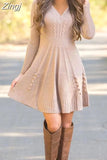 Sweater Dress Women V-neck Sexy Long Sleeve Loose Maxi Party Work Harajuku Francais Autumn Winter Vestidos