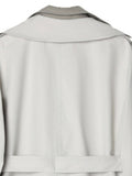 Spring Autumn Long Loose Casual Trench Coat for Women Sashes Fake 2 Piece Luxury Designer Clothes Korean Fashion