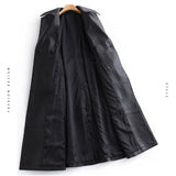 Autumn Long Black Leather Trench Coat for Women Long Sleeve Belt Lapel Luxury Spring British Style Outerwear
