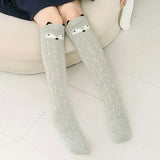1 Pair 2018 Girls Knee High Socks Animal Cotton Knit Over Calf Socks for Kids Teens Cute Cartoon Children Socks