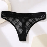 Mesh Women's Thongs Low Rise Waist G-String Female Transparent Panty Hollow Out T-Back Girl Intimate Underwear