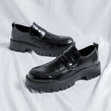 Zingj Shoes Men British Platform Casual Derby Shoes Business High End Wedding Low Top Martin