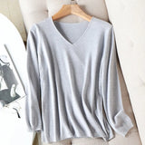 2021 autumn winter Sweater Knitted Pullover women v-neck oversize sweater female loose long sleeve sweater top