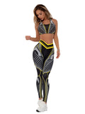 Printed Yoga Hip Raise High Waist