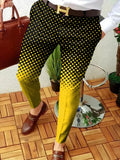 Summer Casual Long Pant Streetwear 2021 Spring Fashion Plaid Printed Pencil Pants For Mens Vintage Mid Waist Button