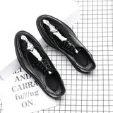 Rock Shoes Men's Korean Patent Leather Carved Breathable Business Wear Casual Men's Shoes