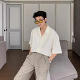 Men's Cuban-Collared Shirt Short-Sleeved Shirt 2025 New Summer Loose Fashion