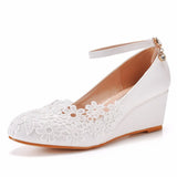 Cm Low Heel Pedicles Thin High Heel Women's Shoes Slope Heel High Heel Casual Shallow Buckle Round Head Single Shoe