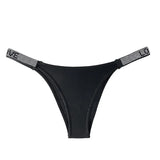 Letter Rhinestone Sexy Underwear Fitness Sports Hip Lifting Satin Panties Thong Low Waist Seamless Briefs Tanga