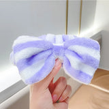 Leopard Soft Bow Wash Face Headbands For Women Girls make Up Coral Fleece Hairbands Hair Holder Headwear Hair