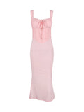 Dopamine Wears Hottie Sling Pink Dress Female Feeld Back To The Long Dress Dress Of The Fish
