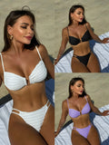 2024 Sexy Solid Color Special Fabric Dew Back Drawstring With Deibody Swimsuit
