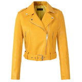 Spring Women Faux Soft Leather Jacket Short Coat Pu Motorcycle Zipper Punk Leather Jacket Black White Green