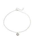 Rhinestone Edge Heart Pendant Necklace- Outfit