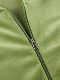Velvet Zip Up Hoodie- Outfit