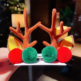Women Girls Cartoon Christmas Antlers Hairpins New Year Sweet Hair Decorate Barrettes Hair Clips Novelty Hair
