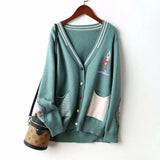 knitted jacket 2021 new autumn and winter Korean version of the V-neck fashion outer cardigan sweater