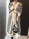 Women Knitted Long Cardigan Coat Sweater Women Korean Fashion V-Neck Casual Ladies Winter New Arrival Knitwear