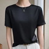 Zingj Summer Women's T-Shirt New Super Soft Bat Sleeve Simple Short-Sleeved Women's Top Bottom With Sleeveless Vest-Outfit