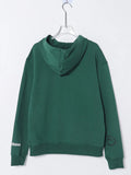 Classic Letter Print Hoodies Women Spring Autumn Fleece Sweatshirt Street Green Long Sleeve Hooded Blusas Ropa