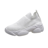 New Breathable Mesh Sports Casual Women's Shoes Platform Running Shoes One Foot Set Small White