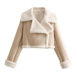 Winter New Y2K Women's Collar Fur All-In-One Double-Sided Short Jacket