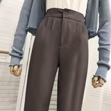 Zingj Sense Wide Leg Pants Female 2024 New Spring And Autumn Thin High Waist Black Suit Pants Loose Straight Leg Casual
