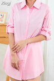 Shirts Women White Shirt Women Long Sleeve Shirts Woman Pink Blouse Tops Office Lady Long Shirt Woman Oversize Blouses