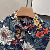 Short Sleeve Flower Shirt Men's Summer 2025 New Premium Sense Hawaiian Beach Half-Sleeved Shirt Youth