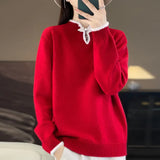 Zingj Buckle Bottom Shirt Female 2024 New Chinese Style Cheongsam Type Standing Collar Long Sleeve Foreign Style Fashion Sweater Sweater-Outfit