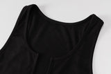 Ribbed Knitted V Neck Black Long Dress Women Sleeveless Slim Party Club Elegant Female Bodycon Midi Dress Streetwear