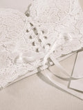 Front Tie Lace Bustier-Outfit