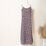 2021 Summer Leopard Midi Dress Woman Sleeveless Camisole Dress Korean Female Sundress Leisure