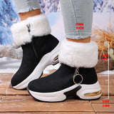 Snow Boots Women Winter New Brushing Short Cylinder Plus Velvet Warms High-Thick Bottoms To Keep Warm Snow Boots