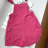 Fashion Women Shorts Jumpsuits And Rompers High Quality Solid Plus Size Woman Strap Rose Red Jeans Overalls Shorts