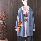 cardigan women's long-sleeved V-neck fashion loose western style casual all-match sweater spring and autumn