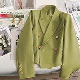 2025 New Orange Short Blazer Women's Small Design Sense College Wind Commuting Suit