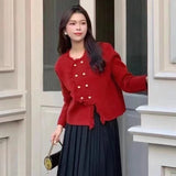 Xiaoxiangfeng Sweater Jacket Women's Wear 2024 Spring New Tassel Irregular Short Style Long-Sleeved