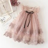 Dresses 2021 Fashion Girl Dress Lace Floral Design Baby Girls Dress Kids Dresses For Girls Casual Wear Children