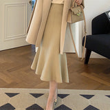 Zingj Waxy Knit Fishtail Skirt Skirt Female Fall Winter Drop Feeling Package Hip Long Skirt With Sweater Knit Skirt Women's