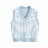 Houndstooth knitted Sweater-Outfit