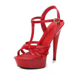 Zingj Artifact Model High Heels Thin Heel Sexy Waterproof Table 13Cm15cm Sandal Female