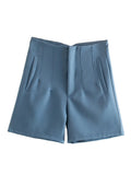 Women Basic Suit Shorts OL Lady Spring Summer New Trendy Pants High Waist Street Style