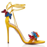 Butterfly 2025 New Butterfly Cross-Tie With Fine Heel Sandals Female Fish Mouth Open-Slip