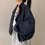 Versatile Drawstring Design Oversized JacketOutfit