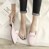 Version Of The New Muller Shoes Flat Half Slippers Women Lazy Outside Wearing The Head Size