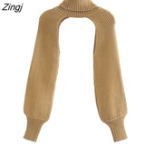 new women high street turtleneck collar knitting sweater female long sleeve casual sweaters chic pullover tops